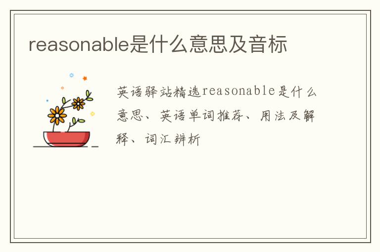 reasonable是什么意思及音标