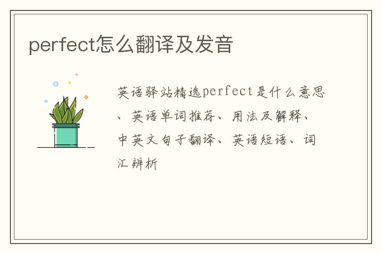 perfect怎么翻译及发音