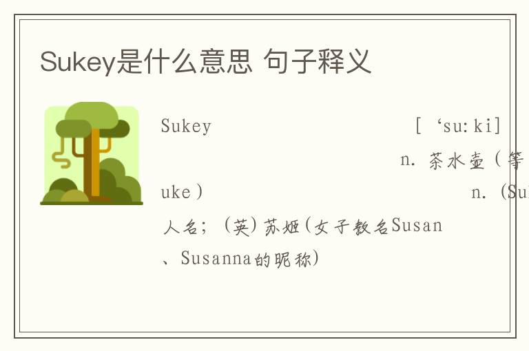 Sukey是什么意思 句子释义