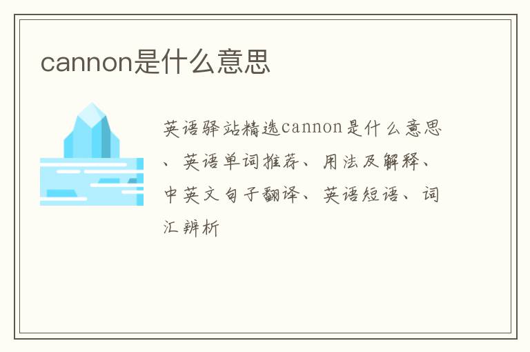 cannon是什么意思