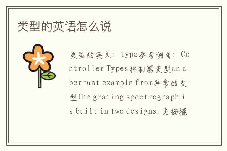 类型的英语怎么说