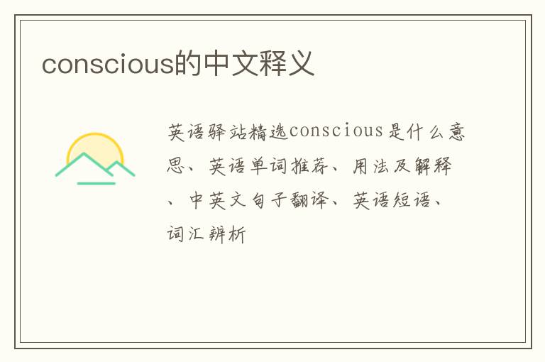 conscious的中文释义