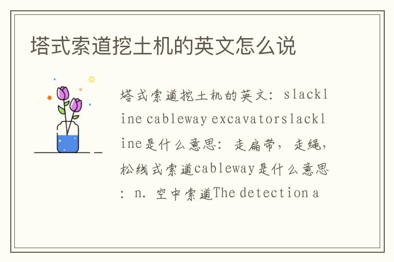 塔式索道挖土机的英文怎么说