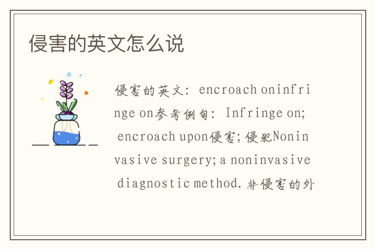 侵害的英文怎么说