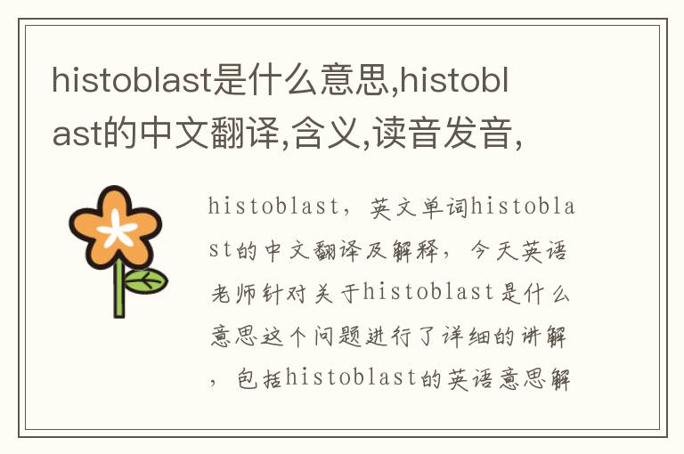 histoblast是什么意思,histoblast的中文翻译,含义,读音发音,用法,造句,参考例句