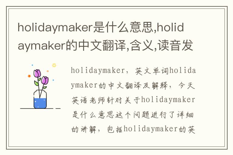 holidaymaker是什么意思,holidaymaker的中文翻译,含义,读音发音,用法,造句,参考例句