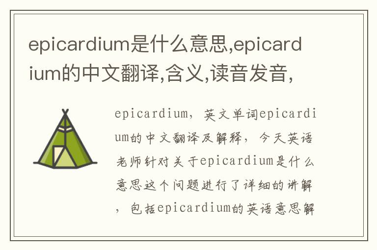 epicardium是什么意思,epicardium的中文翻译,含义,读音发音,用法,造句,参考例句