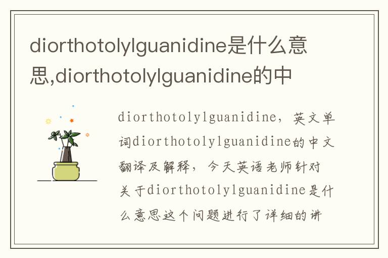 diorthotolylguanidine是什么意思,diorthotolylguanidine的中文翻译,含义,读音发音,用法,造句,参考例句