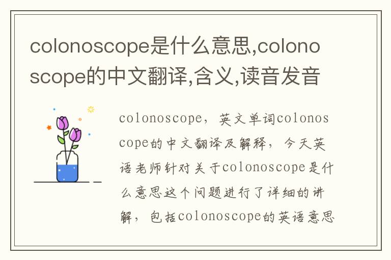 colonoscope是什么意思,colonoscope的中文翻译,含义,读音发音,用法,造句,参考例句