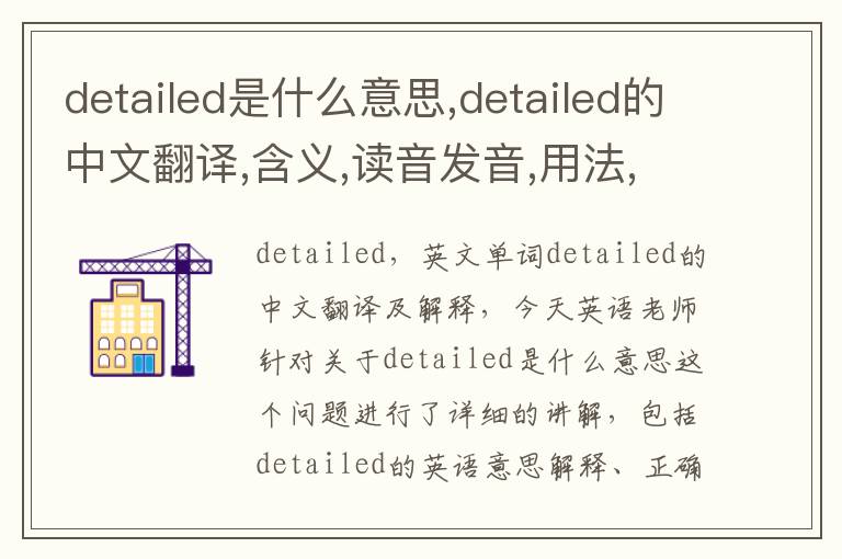 detailed是什么意思,detailed的中文翻译,含义,读音发音,用法,造句,参考例句