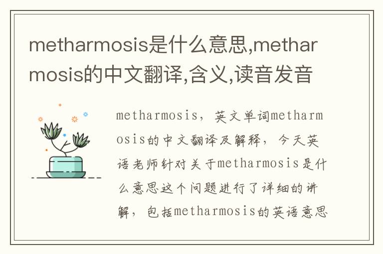 metharmosis是什么意思,metharmosis的中文翻译,含义,读音发音,用法,造句,参考例句