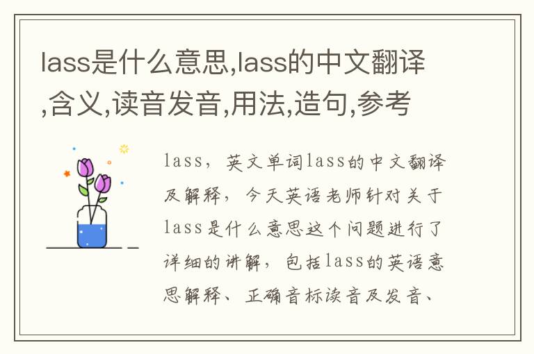 lass是什么意思,lass的中文翻译,含义,读音发音,用法,造句,参考例句