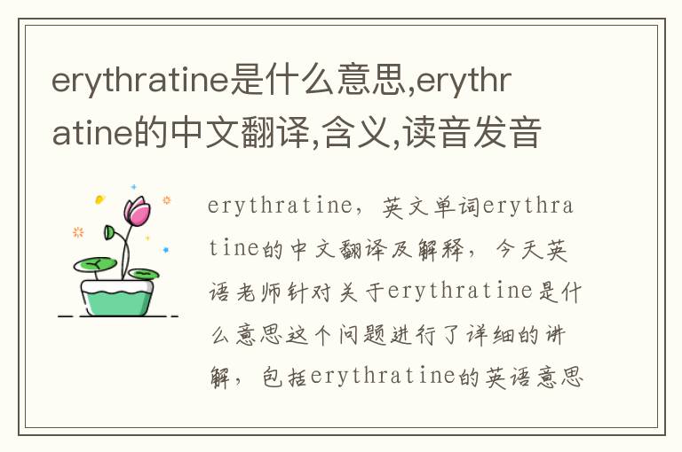 erythratine是什么意思,erythratine的中文翻译,含义,读音发音,用法,造句,参考例句