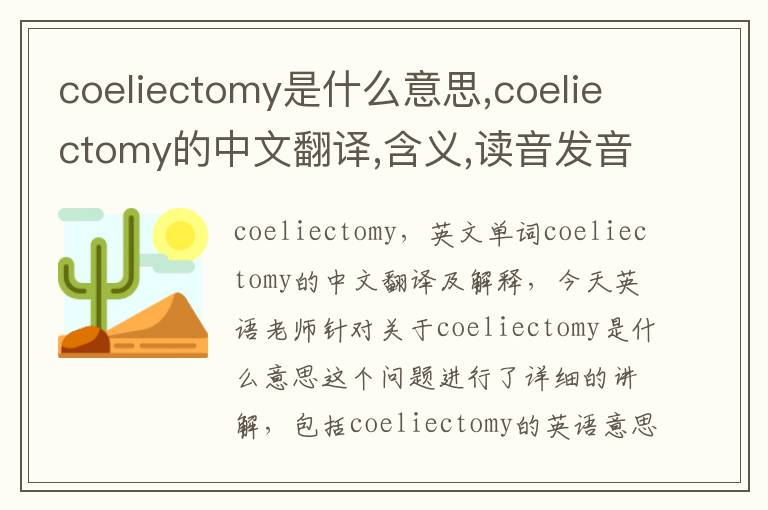 coeliectomy是什么意思,coeliectomy的中文翻译,含义,读音发音,用法,造句,参考例句