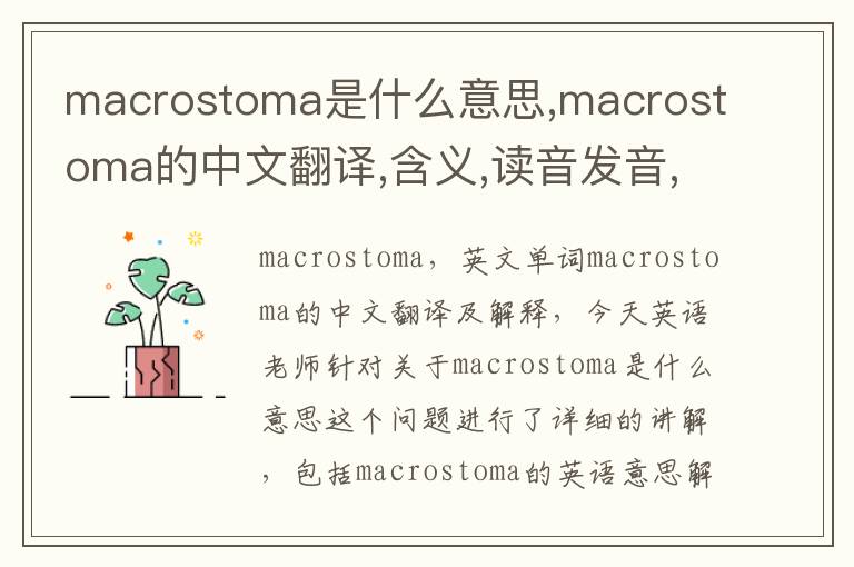 macrostoma是什么意思,macrostoma的中文翻译,含义,读音发音,用法,造句,参考例句