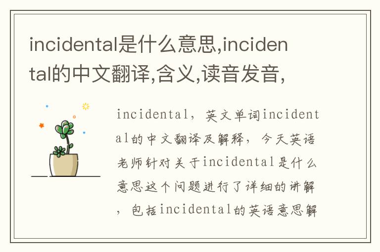 incidental是什么意思,incidental的中文翻译,含义,读音发音,用法,造句,参考例句