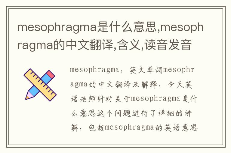 mesophragma是什么意思,mesophragma的中文翻译,含义,读音发音,用法,造句,参考例句