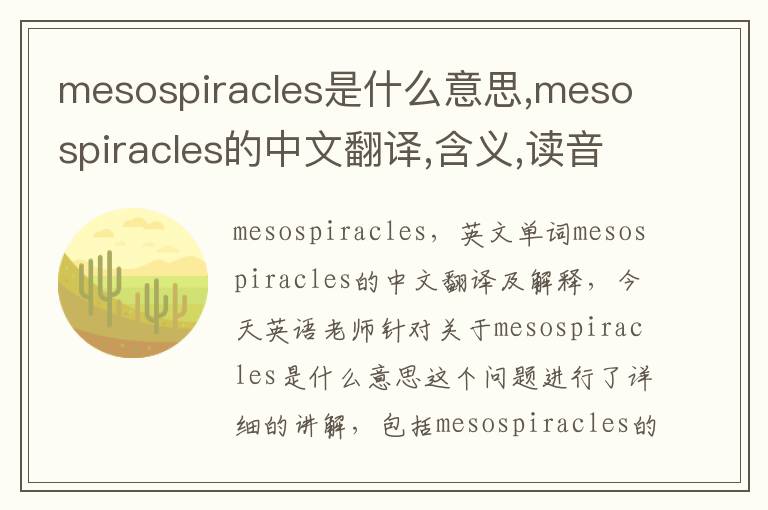 mesospiracles是什么意思,mesospiracles的中文翻译,含义,读音发音,用法,造句,参考例句