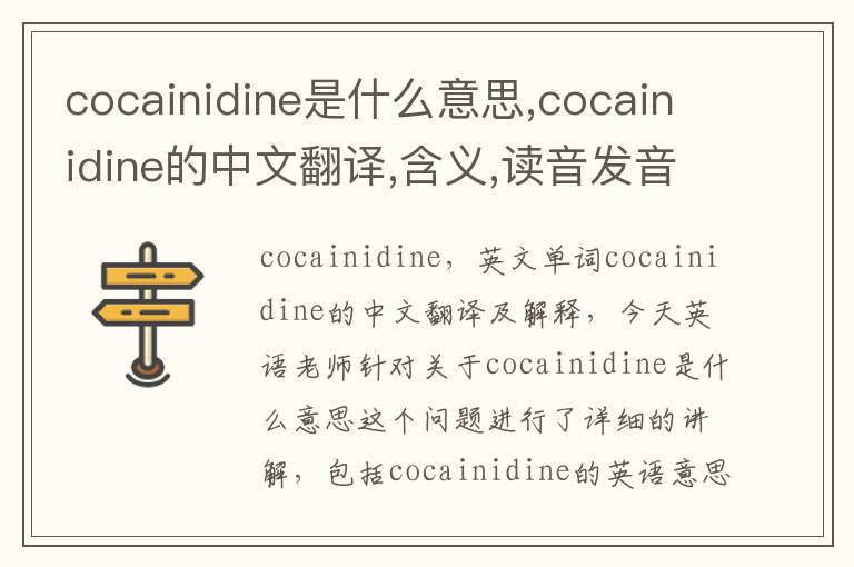 cocainidine是什么意思,cocainidine的中文翻译,含义,读音发音,用法,造句,参考例句