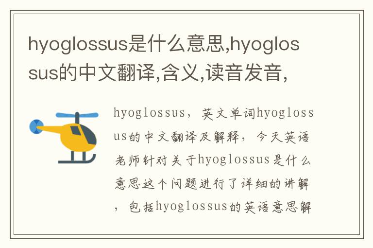 hyoglossus是什么意思,hyoglossus的中文翻译,含义,读音发音,用法,造句,参考例句