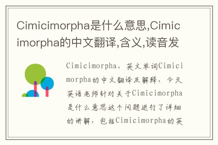 Cimicimorpha是什么意思,Cimicimorpha的中文翻译,含义,读音发音,用法,造句,参考例句