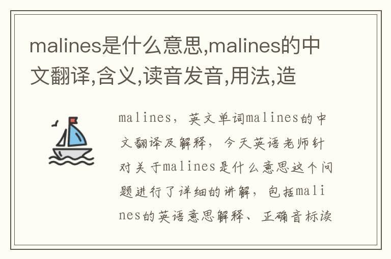 malines是什么意思,malines的中文翻译,含义,读音发音,用法,造句,参考例句