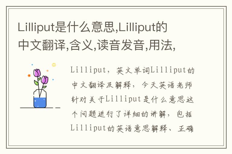 Lilliput是什么意思,Lilliput的中文翻译,含义,读音发音,用法,造句,参考例句