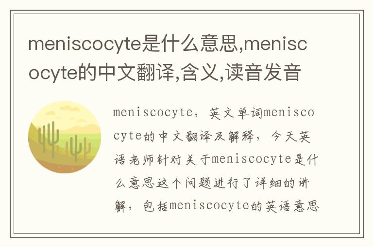 meniscocyte是什么意思,meniscocyte的中文翻译,含义,读音发音,用法,造句,参考例句