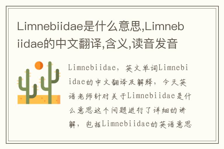 Limnebiidae是什么意思,Limnebiidae的中文翻译,含义,读音发音,用法,造句,参考例句