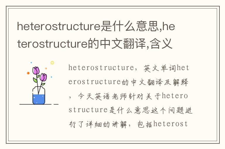 heterostructure是什么意思,heterostructure的中文翻译,含义,读音发音,用法,造句,参考例句