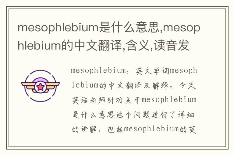 mesophlebium是什么意思,mesophlebium的中文翻译,含义,读音发音,用法,造句,参考例句