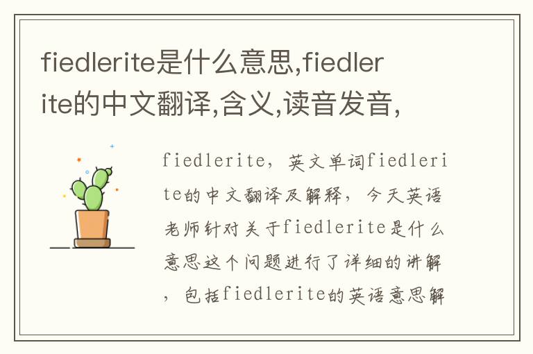 fiedlerite是什么意思,fiedlerite的中文翻译,含义,读音发音,用法,造句,参考例句