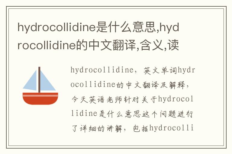 hydrocollidine是什么意思,hydrocollidine的中文翻译,含义,读音发音,用法,造句,参考例句