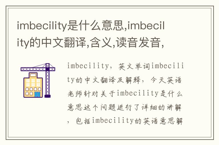 imbecility是什么意思,imbecility的中文翻译,含义,读音发音,用法,造句,参考例句