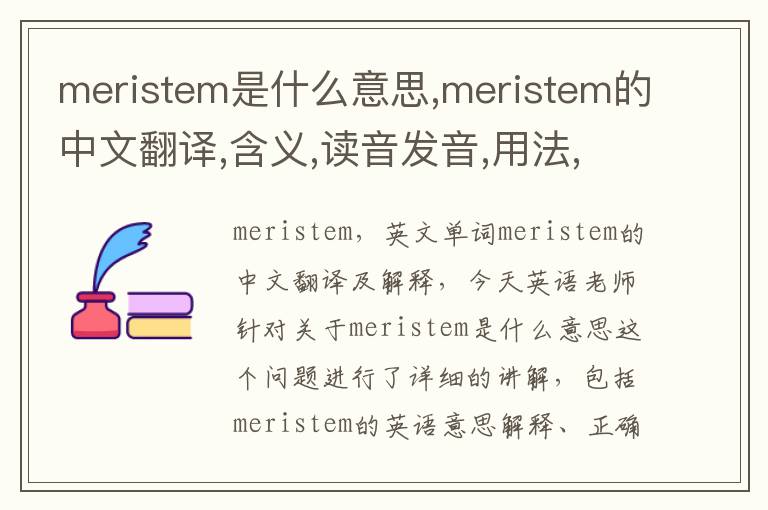 meristem是什么意思,meristem的中文翻译,含义,读音发音,用法,造句,参考例句