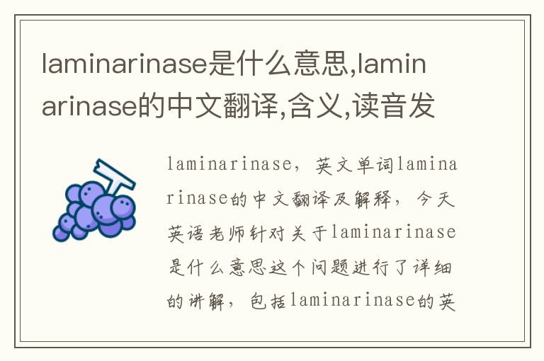 laminarinase是什么意思,laminarinase的中文翻译,含义,读音发音,用法,造句,参考例句