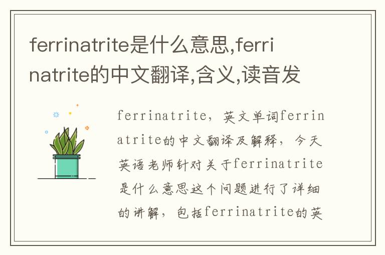 ferrinatrite是什么意思,ferrinatrite的中文翻译,含义,读音发音,用法,造句,参考例句