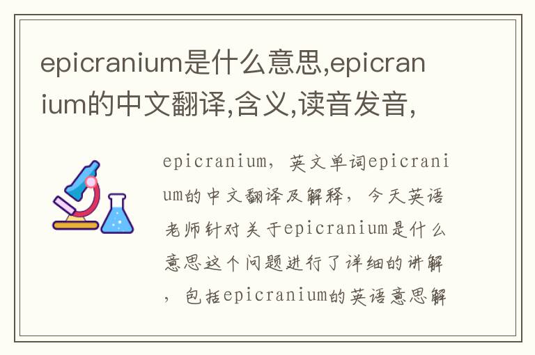 epicranium是什么意思,epicranium的中文翻译,含义,读音发音,用法,造句,参考例句