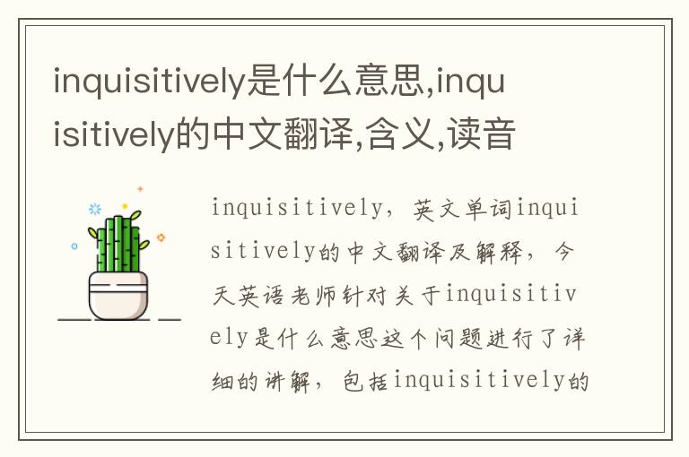 inquisitively是什么意思,inquisitively的中文翻译,含义,读音发音,用法,造句,参考例句