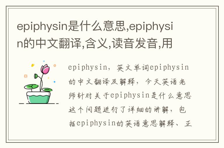 epiphysin是什么意思,epiphysin的中文翻译,含义,读音发音,用法,造句,参考例句