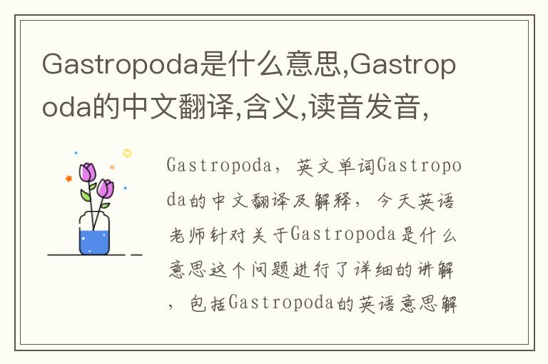 Gastropoda是什么意思,Gastropoda的中文翻译,含义,读音发音,用法,造句,参考例句