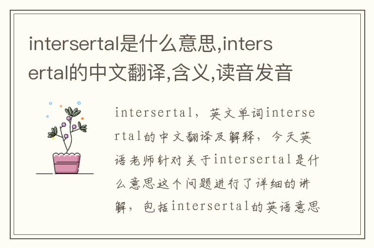 intersertal是什么意思,intersertal的中文翻译,含义,读音发音,用法,造句,参考例句