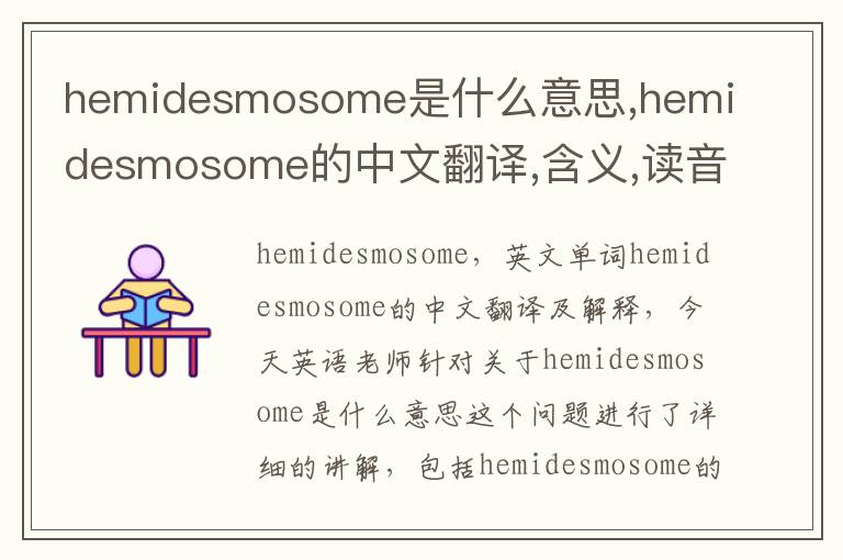 hemidesmosome是什么意思,hemidesmosome的中文翻译,含义,读音发音,用法,造句,参考例句