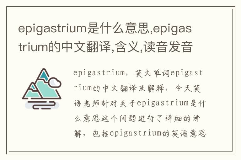 epigastrium是什么意思,epigastrium的中文翻译,含义,读音发音,用法,造句,参考例句