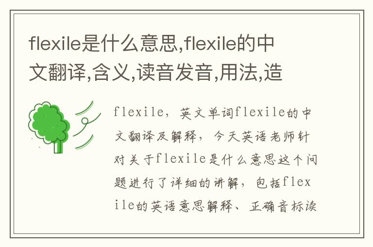 flexile是什么意思,flexile的中文翻译,含义,读音发音,用法,造句,参考例句