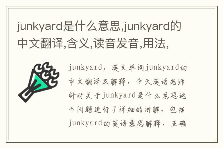 junkyard是什么意思,junkyard的中文翻译,含义,读音发音,用法,造句,参考例句