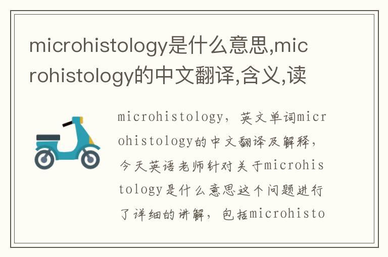 microhistology是什么意思,microhistology的中文翻译,含义,读音发音,用法,造句,参考例句