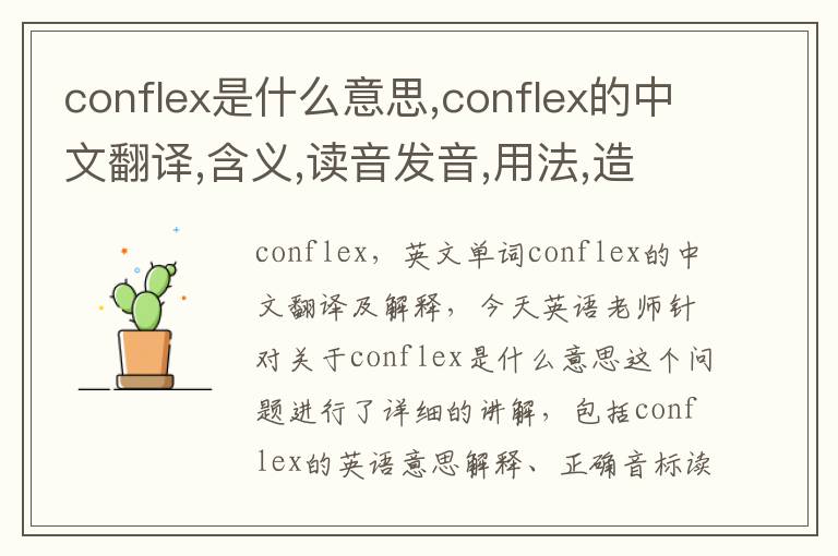 conflex是什么意思,conflex的中文翻译,含义,读音发音,用法,造句,参考例句