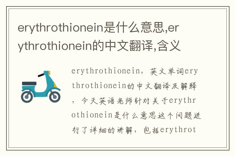 erythrothionein是什么意思,erythrothionein的中文翻译,含义,读音发音,用法,造句,参考例句