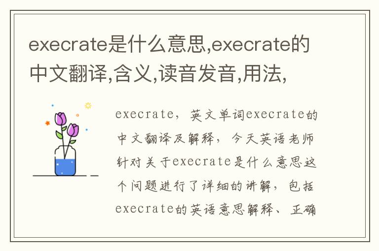 execrate是什么意思,execrate的中文翻译,含义,读音发音,用法,造句,参考例句